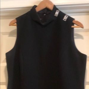 Black Teri Jon Dress with Rhinestones